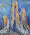 TORRI DEL VAJOLET - olio su tela 39x40 
